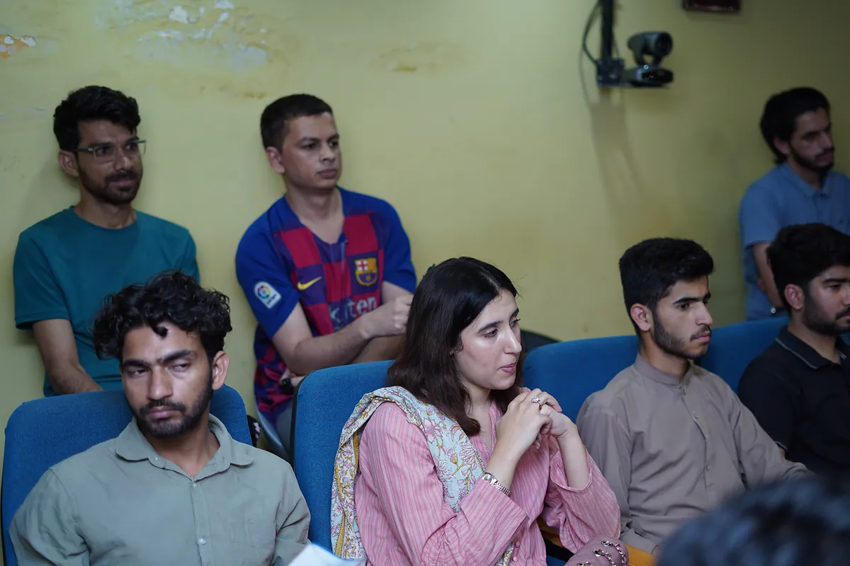 Guests listening during the Elephants in the Room comic launch event.